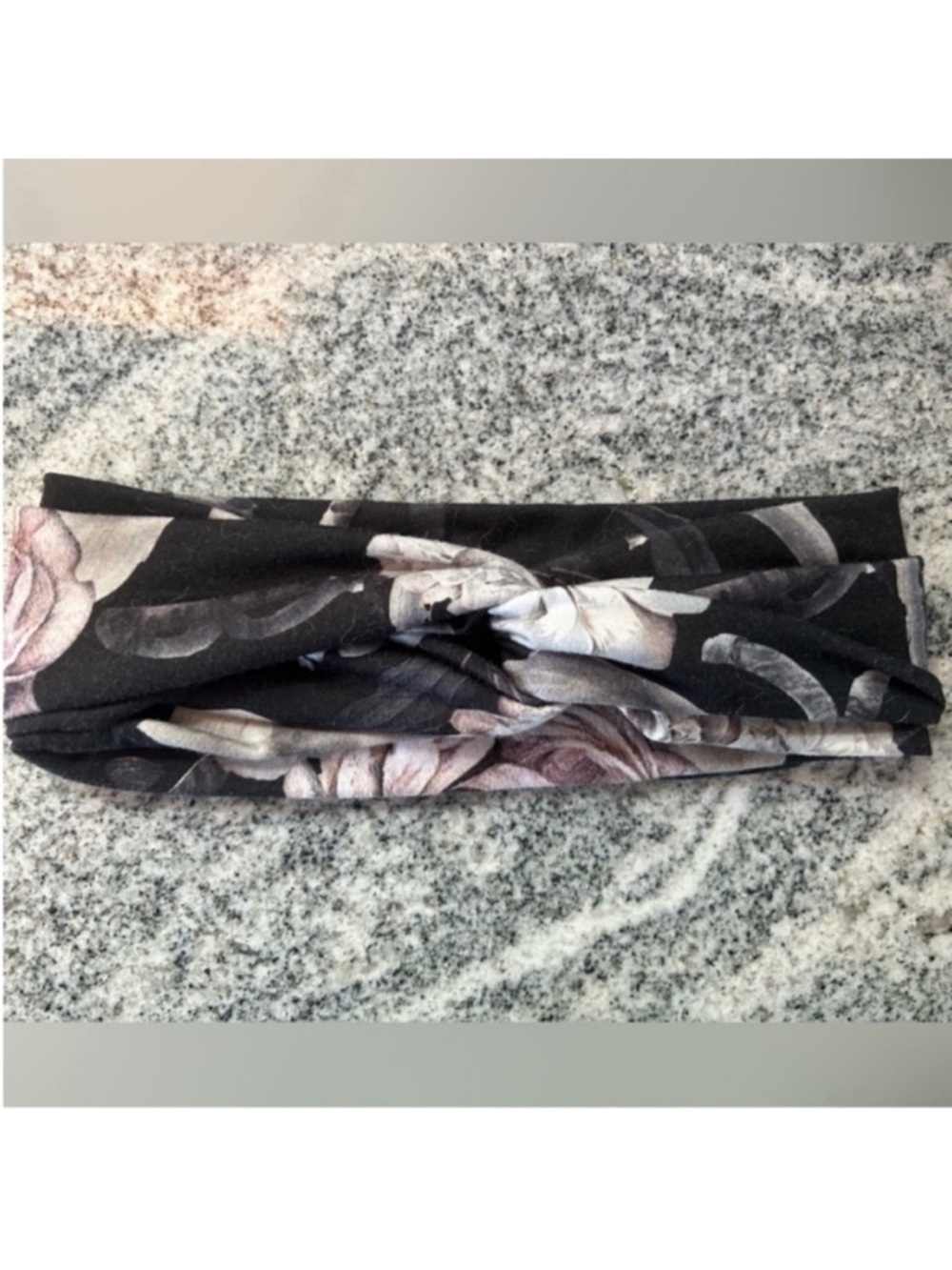 Headbands of Hope Black Floral Twist Headband thick hair accessory